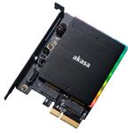AKASA adaptér 2x M.2 (SATA/PCIe) -> PCIe s chladičem a RGB osvětlením