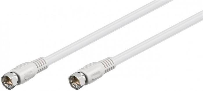 Anténní propojovací kabel s F konektory, 2.5m, bílý