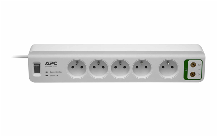 APC Essential SurgeArrest PM5V-FR, přepěťová ochrana, 5 zásuvek + TV