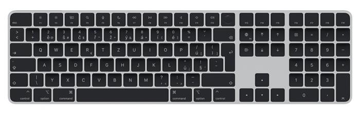 Apple Magic Keyboard s Touch ID a číselnou klávesnicí - česká, černé klávesy