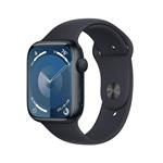 Apple Watch Series 9 45mm Temně inkoustový hliník s temně inkoustovým sportovním řemínkem M/L