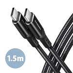 AXAGON USB-C propojovací kabel, USB 2.0, PD 60W, 1.5m, černý