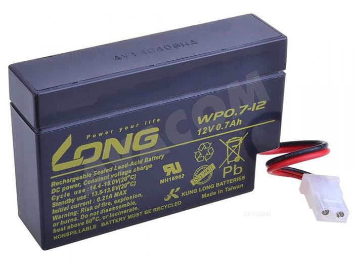 Baterie Long 12V 0,7Ah olověný akumulátor AMP