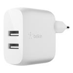 Belkin Duální USB-A nástěnná nabíječka 2x12W, bílá