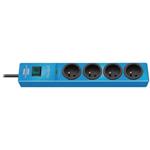 Brennenstuhl hugo! 4-way extension socket with surge protection, blue (1150611384)