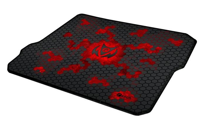 C-TECH ANTHEA CYBER RED, podložka pod myš, 320x270x4mm, obšité okraje