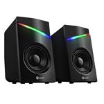 C-TECH reproduktory SPK-15, 2.0, 6W,  RGB podsvícení, 3,5mm jack, USB napájení, černé