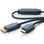 ClickTronic HQ OFC kabel DisplayPort - HDMI typ A, zlacené kon., 3D, M/M, 5m