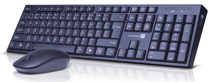 CONNECT IT Combo bezdrátová klávesnice a myš, CZ, černá