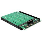 Delock 3.5” Konvertor 4 x SATA 7 Pin > 4 x M.2 NGFF