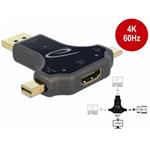 Delock Adaptér monitoru „tři v jednom“ se vstupem USB-C™ / DisplayPort / mini DisplayPort a výstupem do HDMI s rozlišen