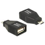 Delock Adapter USB micro-B samec > USB 2.0-A samice OTG, celý v pouzdru