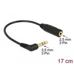 Delock Audio kabel Stereo jack 3.5 mm 3 pin samec > Stereo jack 2.5 mm 3 pin  samice pravoúhlá