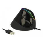 Delock Ergonomická vertikální USB myš - osvětlení RGB