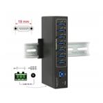 Delock Externí průmyslový Hub 7 x USB 3.0 Typ-A s ochranou 15 kV ESD