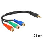 Delock kabel 3 x RCA (cinch) samice > Stereo konektor 3.5 mm 4 pin