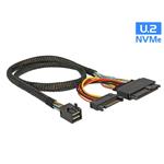 Delock kabel SFF-8643 samec -> U.2 SFF-8639 samec + SATA napájení, 50cm