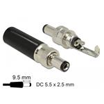 Delock Konektor DC 5,5 x 2,5 mm s délkou 9,5 mm samec