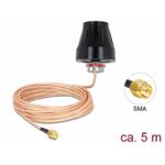 Delock LTE Antenna SMA plug 2 dBi fixed omnidirectional with connection cable (RG-316U 5 m) outdoor black