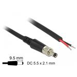 Delock Napájecí kabel DC 5,5 x 2,1 x 9,5 mm šroubovací s odhalenými konci drátů 95 cm