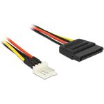 Delock napájecí kabel SATA 15 pin samec > 4 pin floppy samec 15 cm