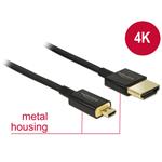 Delock Slim Premium Kabel HDMI 2.0, A samec > Micro-D samec, 1.5m