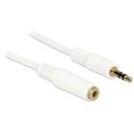 Delock Stereo Jack Extension Cable 3.5 mm 3 pin male > female 5 m white