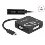 Delock USB-C adaptér pro monitor s VGA, DVI, HDMI nebo DisplayPort vstupem