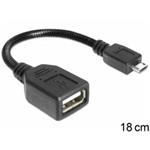 Delock USB OTG redukce, micro USB, 15cm, flexibilní husí krk