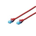 Digitus patch kabel UTP RJ45-RJ45 level CAT 5e 1m červená