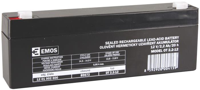 EMOS baterie SLA 12V/2.2Ah, Faston 4.8 (187