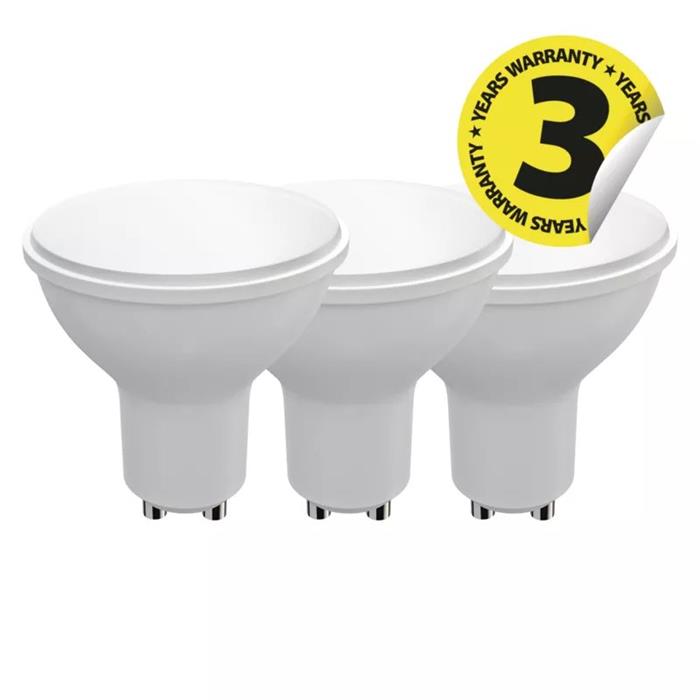 Emos LED žárovka MR16, 9W/60W GU10, NW neutrální bílá, 806 lm, Classic A+, 3 PACK