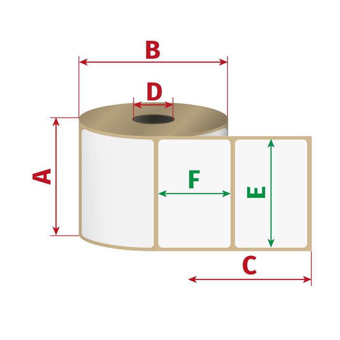 Etikety 100mm x 150mm termoetikety, cena za 250ks/1role/D25