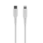 FIXED Liquid USB 2.0 kabel USB-C/Lightning, PD až 60W, 1.2m, MFI, bílý