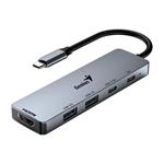GENIUS hub UH-500/ USB-C/ HDMI/ 2x USB3.0/ USB-C/ 100W PD/ šedý