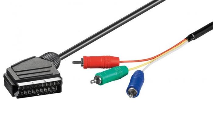 Goobay SCART M (21-pin) > 3x RCA M (YUV/RGB), 1m