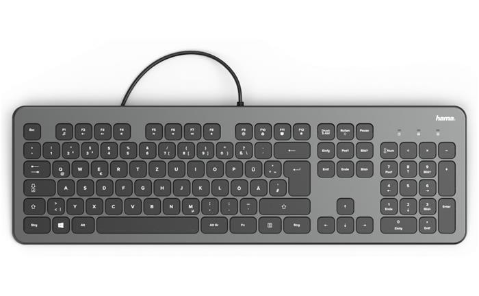 HAMA KC-700, klávesnice, USB, CZ, černo-šedá