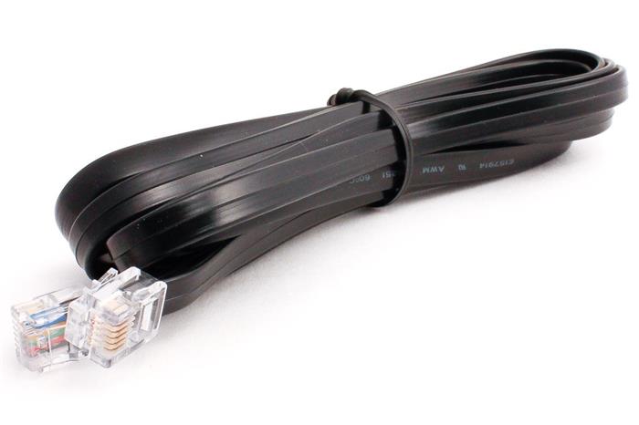 Kabel černý 24V pro pokladní zásuvky DOXY - RJ12/RJ12 délka 1,5m