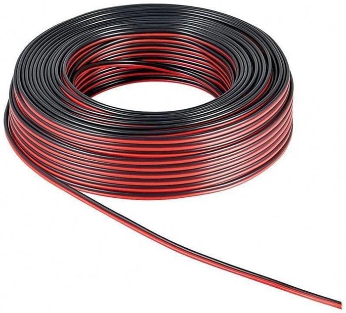 Kabel k reproduktorům, 2x1,5mm2, OFC měď, černo červený, 50m