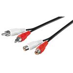 Kabel prodlužovací 2x cinch(M) - 2x cinch(F), 1.5m