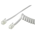 Kabel telefonní RJ10, bílý, 60cm - 4m, kroucený