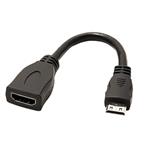 Kabelová HDMI 2.0 redukce z mini HDMI (M) na HDMI (F), 0.15m