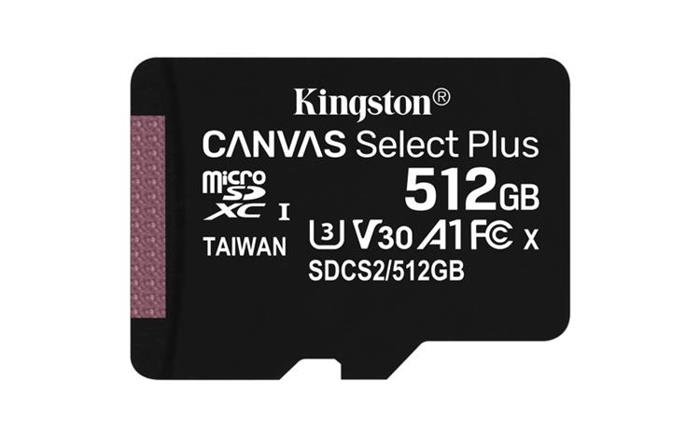 Kingston Canvas Select Plus 512GB microSDXC karta, UHS-I U3, A1, 100R/85W