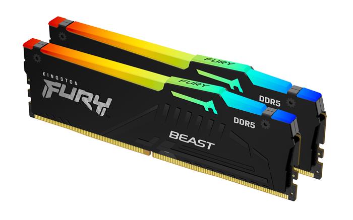 Kingston FURY Beast 2x32GB DDR5 6000MHz CL30 RGB DIMM Black