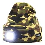 LED čelovka Cattara čepice ARMY s LED svítilnou USB nabíjení