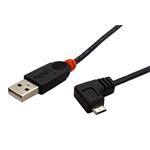 Lindy USB 2.0 propojovací micro USB kabel, 0.5m, lomený vlevo
