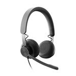 Logitech Zone Wired Graphite, USB headset s potlačením šumu