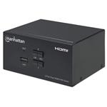 Manhattan HDMI přepínač, 2-Port Dual-Monitor HDMI KVM Switch, 4K@30Hz, černá