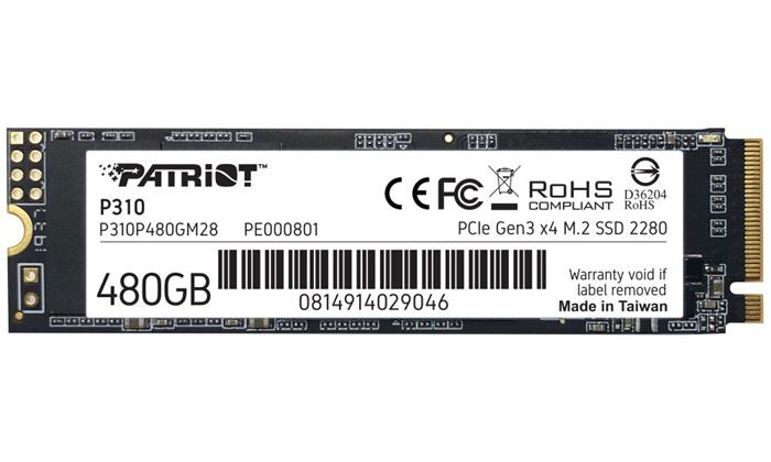 Patriot P310 480GB SSD M.2 2280 (PCIe 3.0), 1700R/1500W