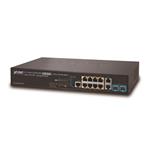 Planet GS-5220-8UP2T2X, Smart Ultra PoE switch 8x TP, 2x SFP, 2x SFP+ 10Gbase-X, Web+ONVIF, 802.3bt-240W